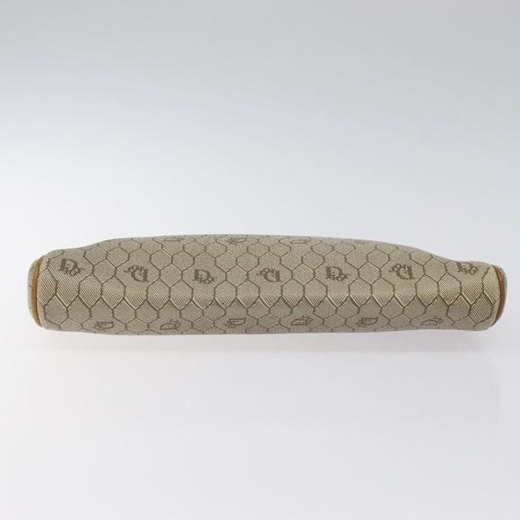 Christian Dior Honeycomb Canvas Clutch Bag PVC Beige Gold Auth ti3116 - Picture 6 of 16